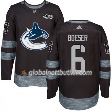 Vancouver Canucks Hockeydrakt Brock Boeser 6 1917-2017 100th Anniversary Svart Adidas Authentic - Herre